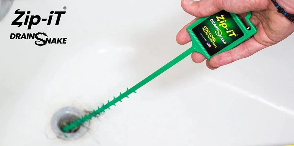 3-Pack Zip-It Green Snake Advantages Drain Cleaner Made in USA