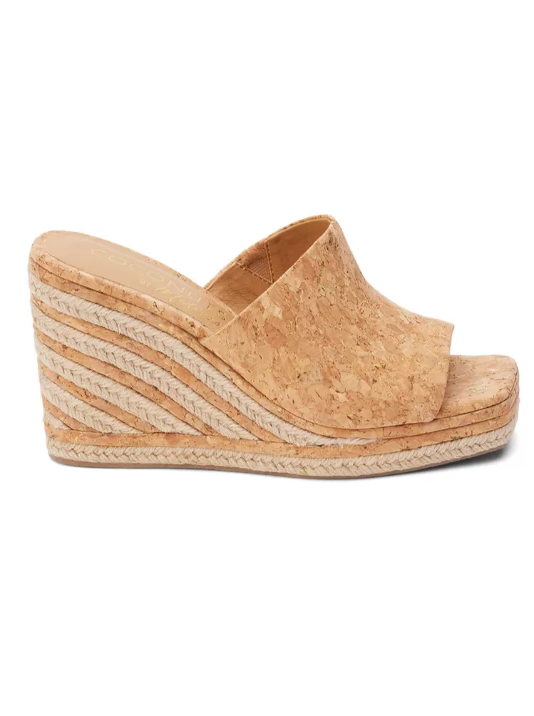 Audrey Wedge Sandal - Gold Speckle Cork