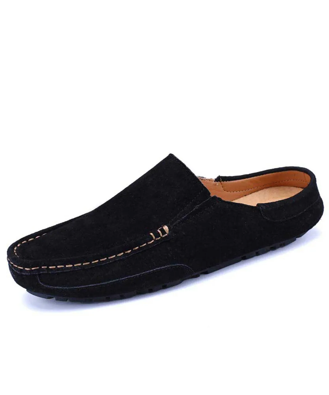 Black casual slip on half shoe loafer