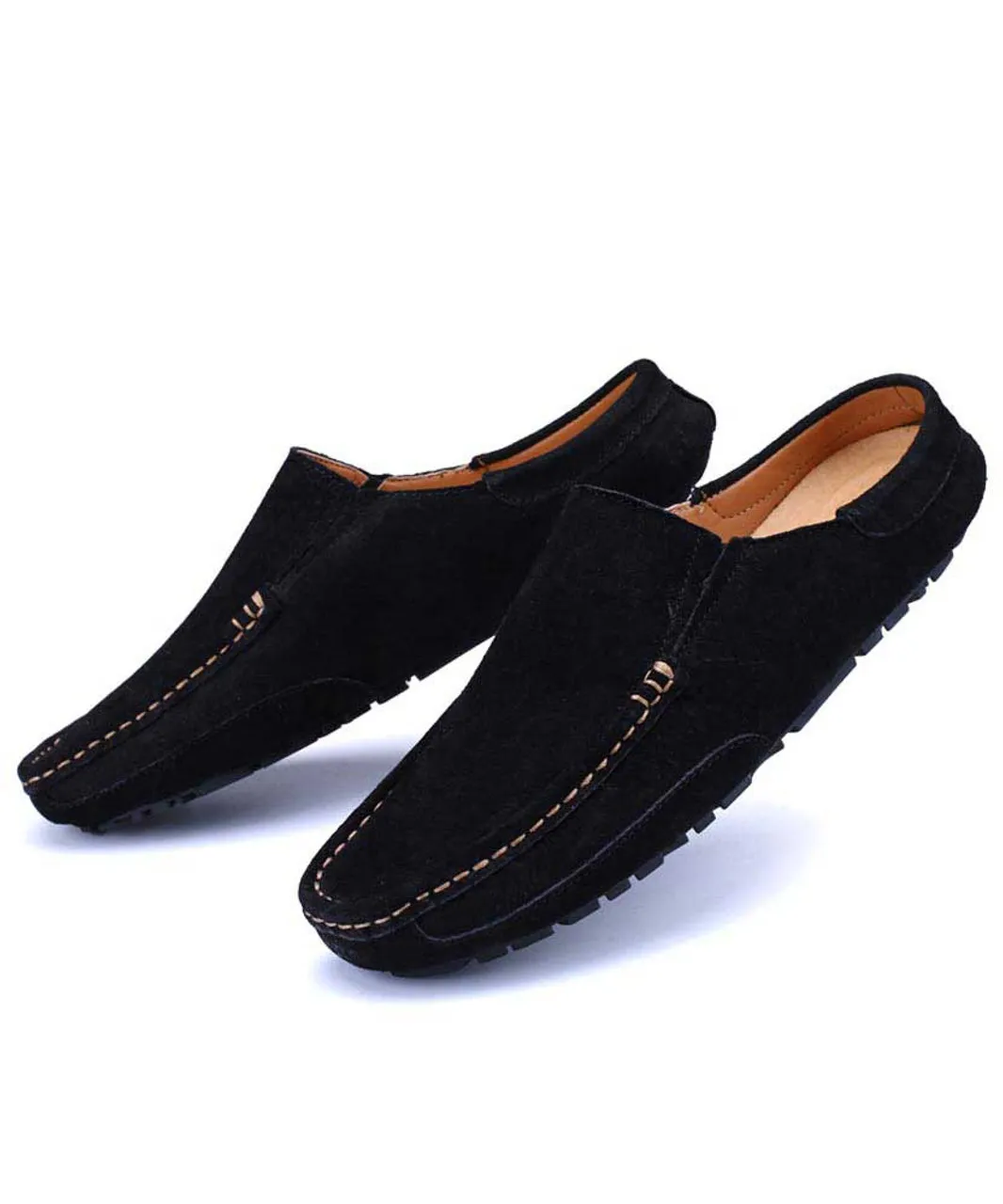 Black casual slip on half shoe loafer