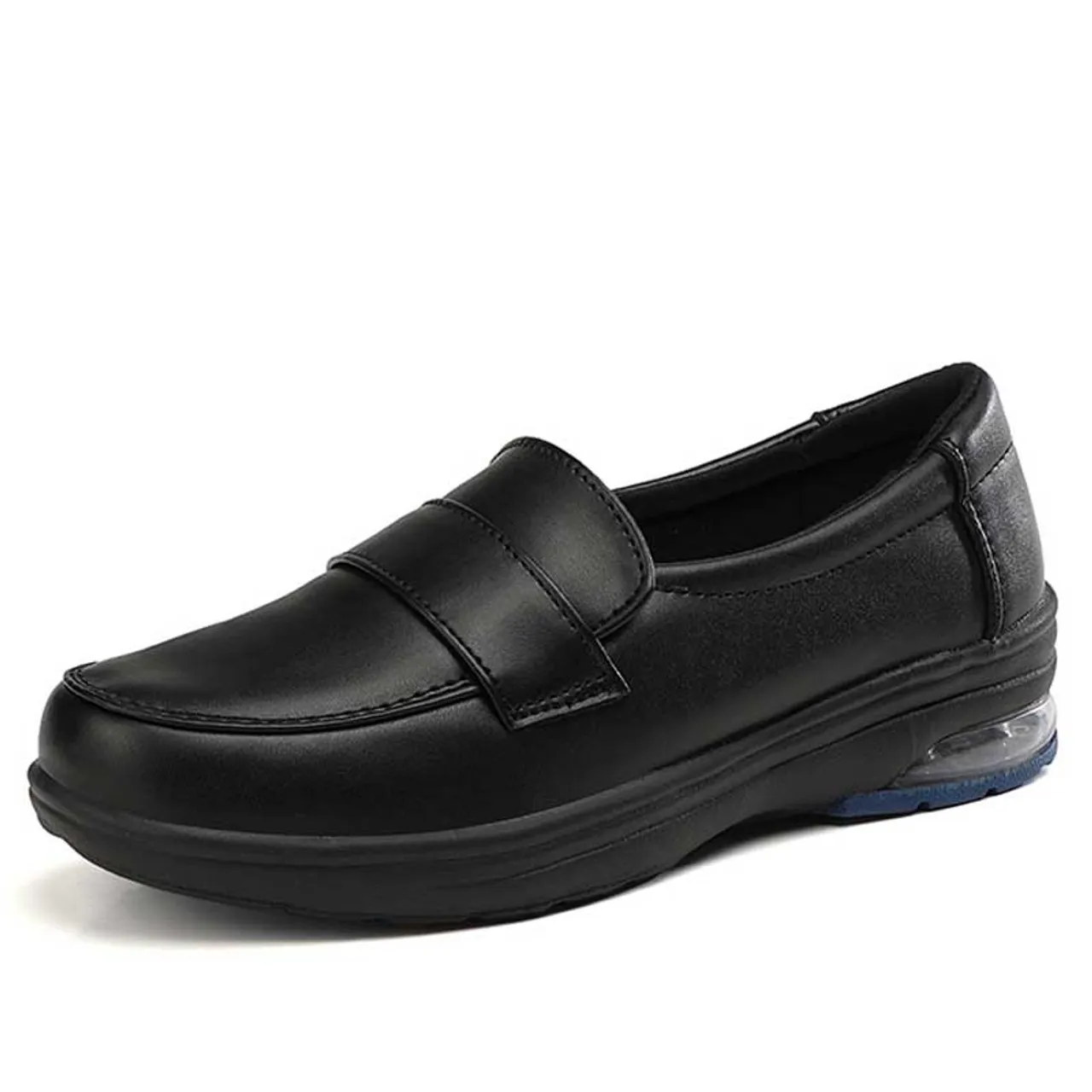 Black penny strap casual slip on shoe loafer