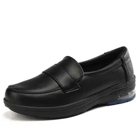 Black penny strap casual slip on shoe loafer