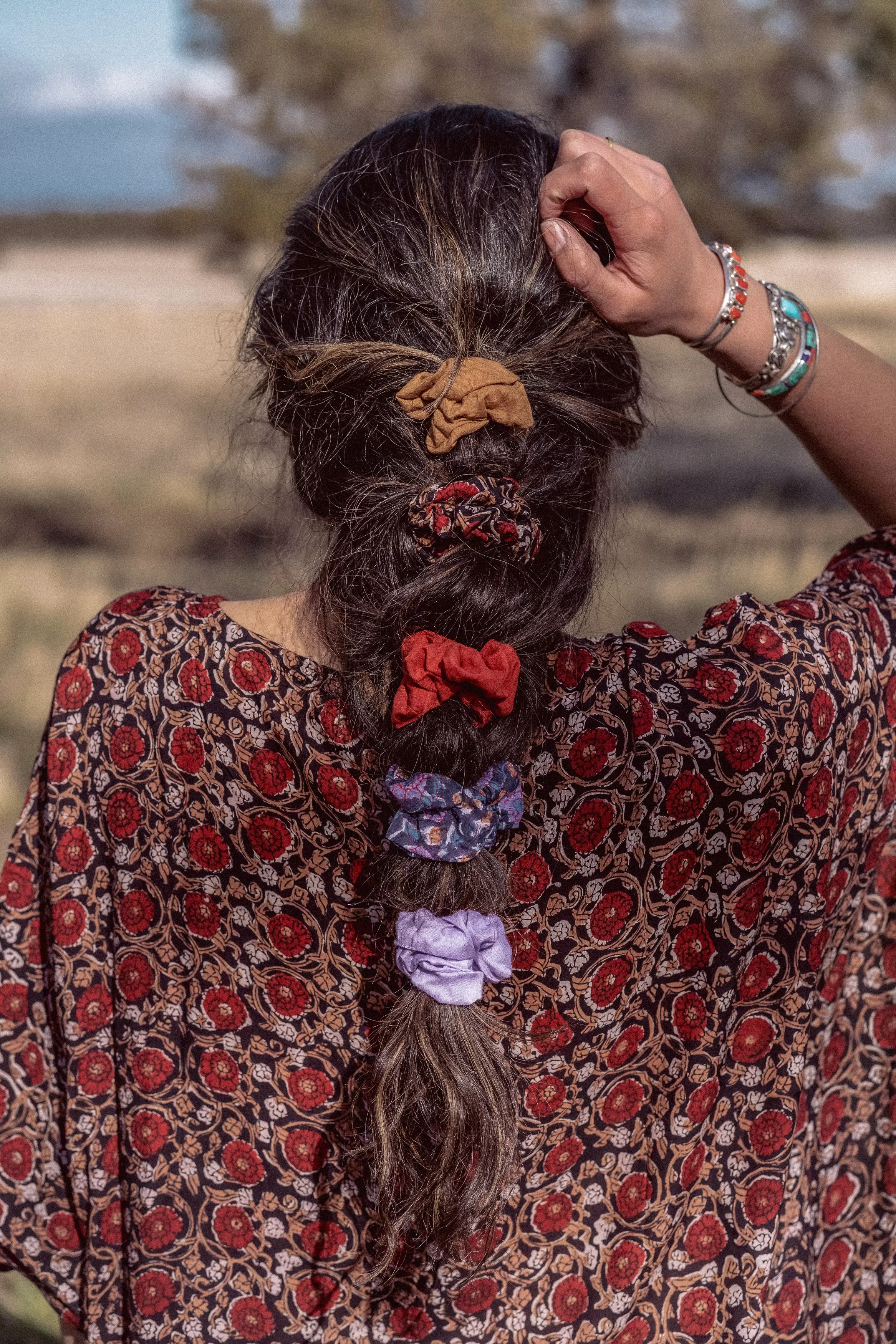 Block Print Scrunchies