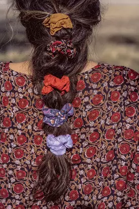 Block Print Scrunchies