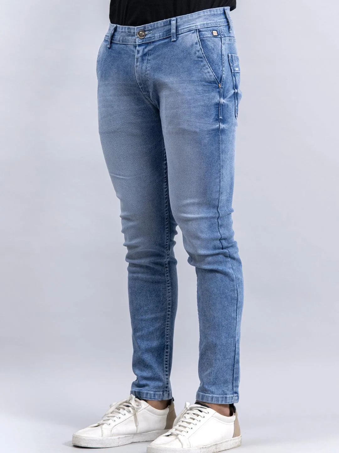 Blue Denim Ankle Length Stretchable Men's Jeans