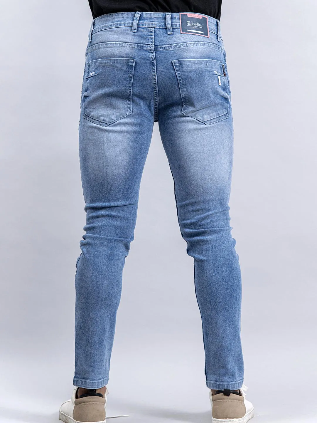 Blue Denim Ankle Length Stretchable Men's Jeans