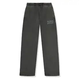 Broken Planet Basics Straight Leg Washed Soot Black Sweatpants