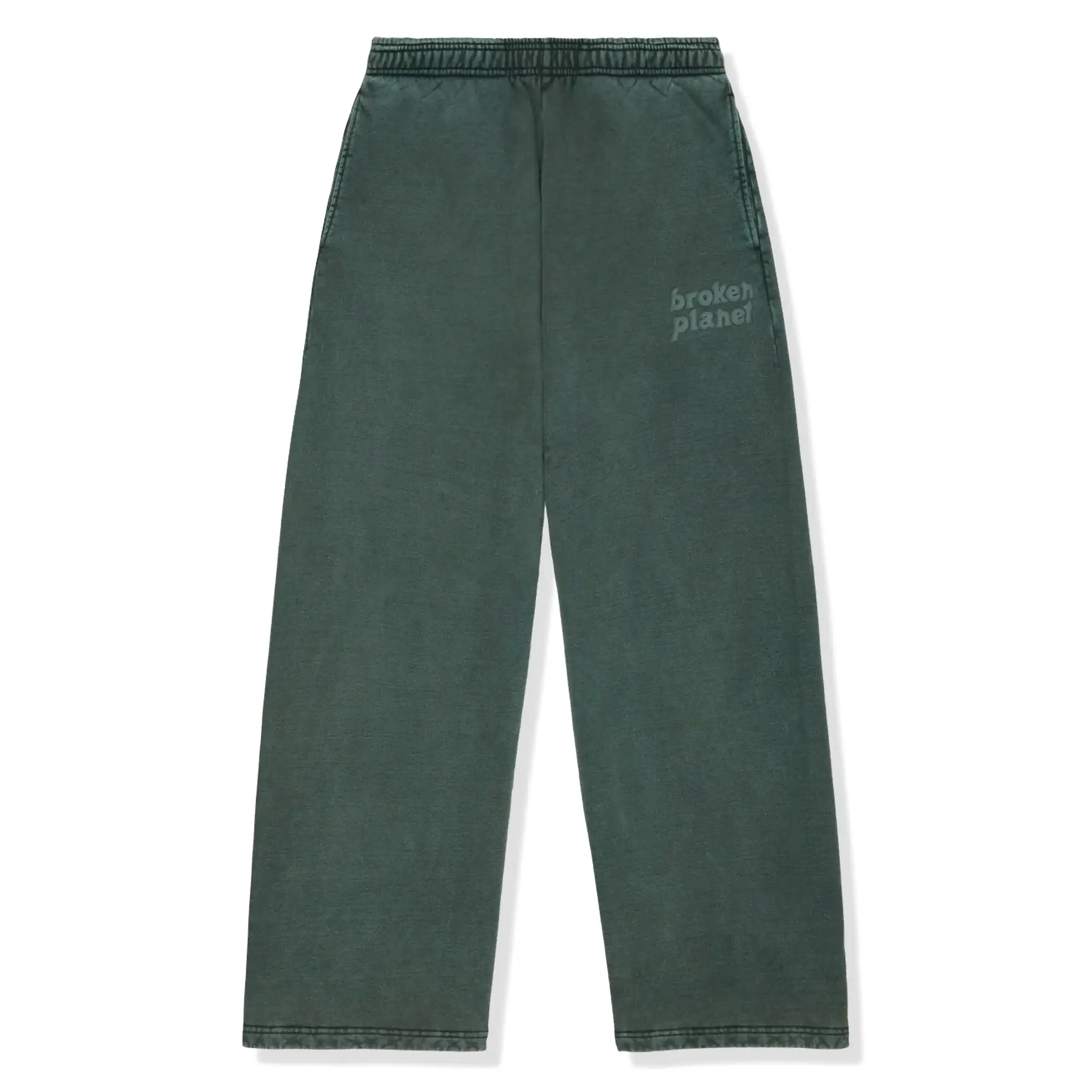 Broken Planet Basics Wide Leg Washed Emerald Sweatpants