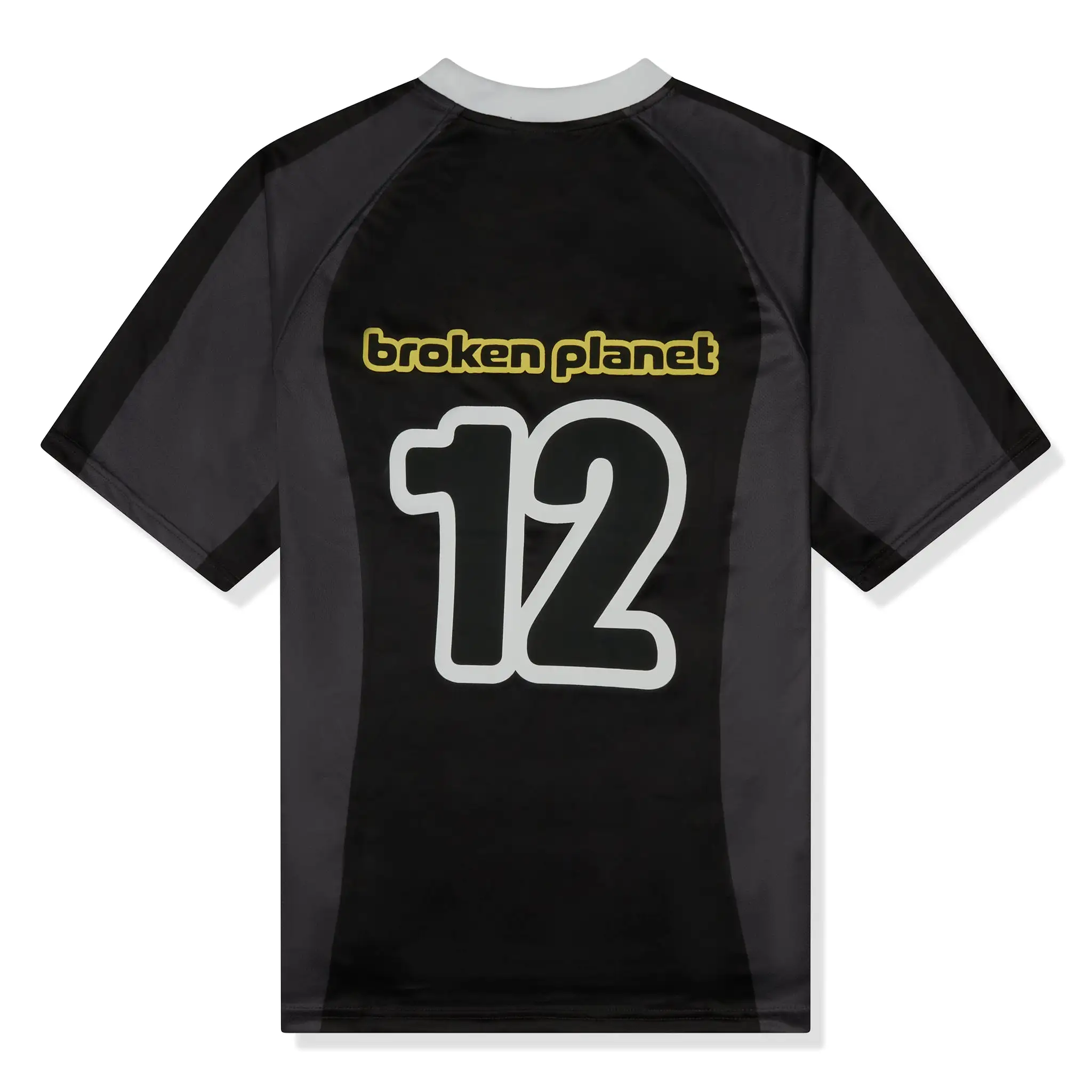 Broken Planet Cosmic Speed Football T Shirt Black Grey