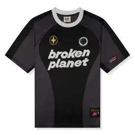 Broken Planet Cosmic Speed Football T Shirt Black Grey