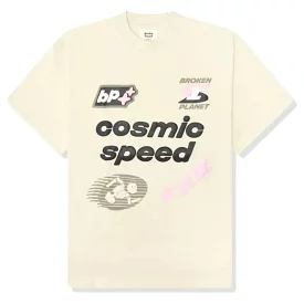 Broken Planet Cosmic Speed T Shirt Bone White