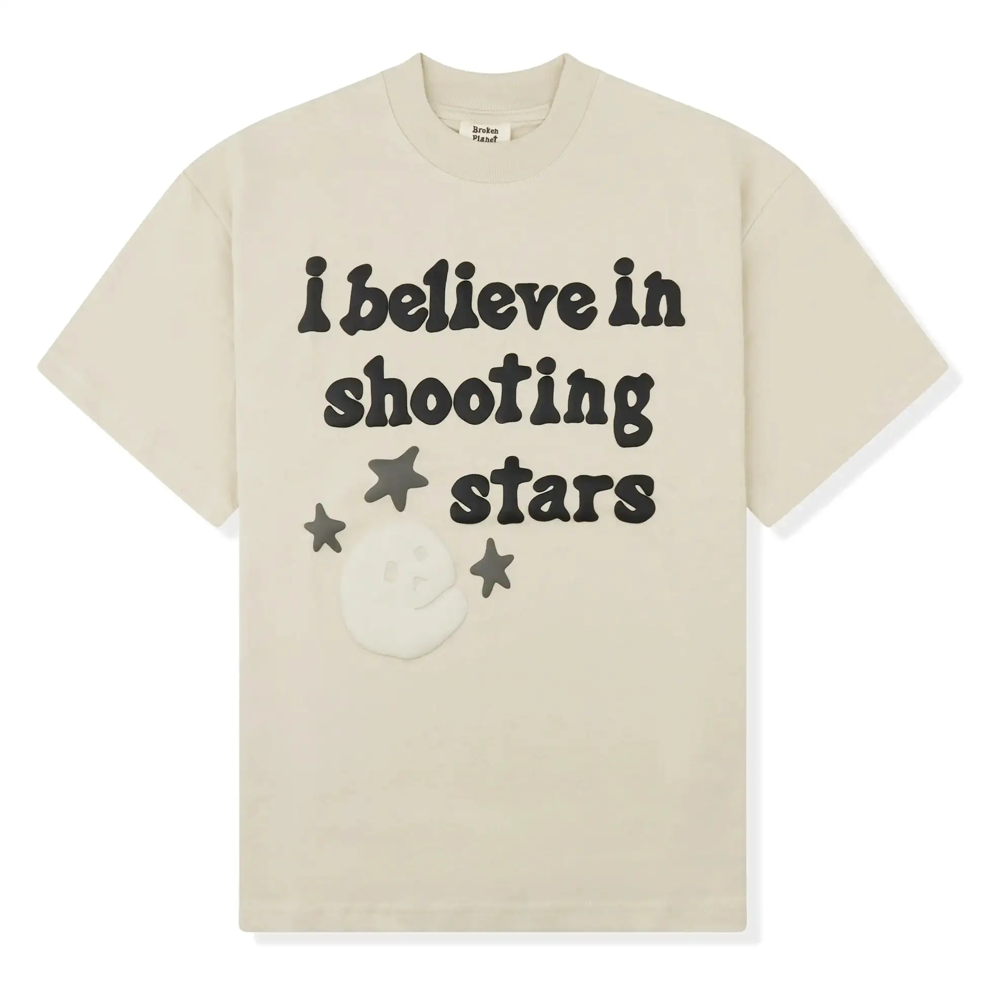 Broken Planet I Believe In Shooting Stars T Shirt Bone White