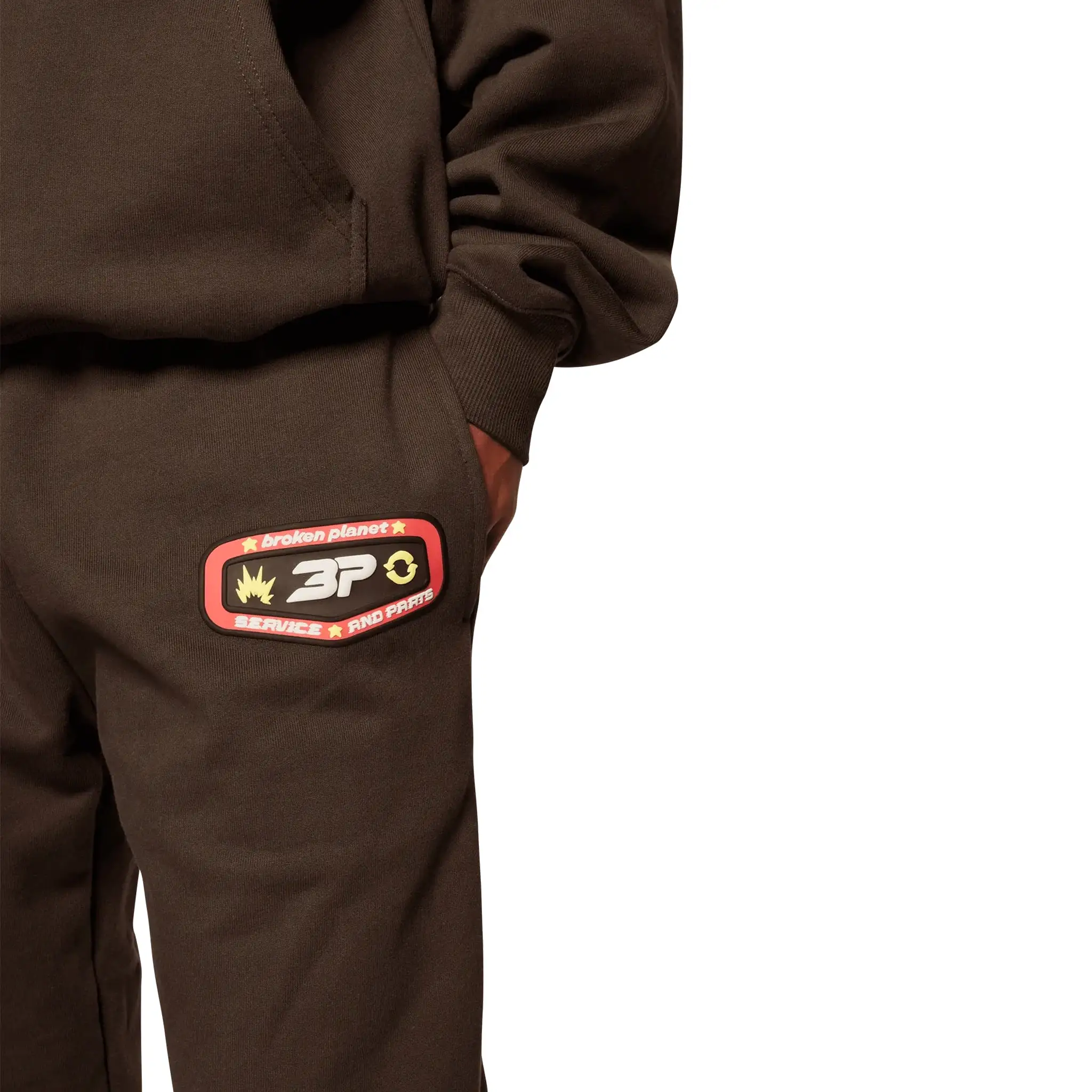 Broken Planet Wide Leg Out Of Service Mocha Brown Sweatpants