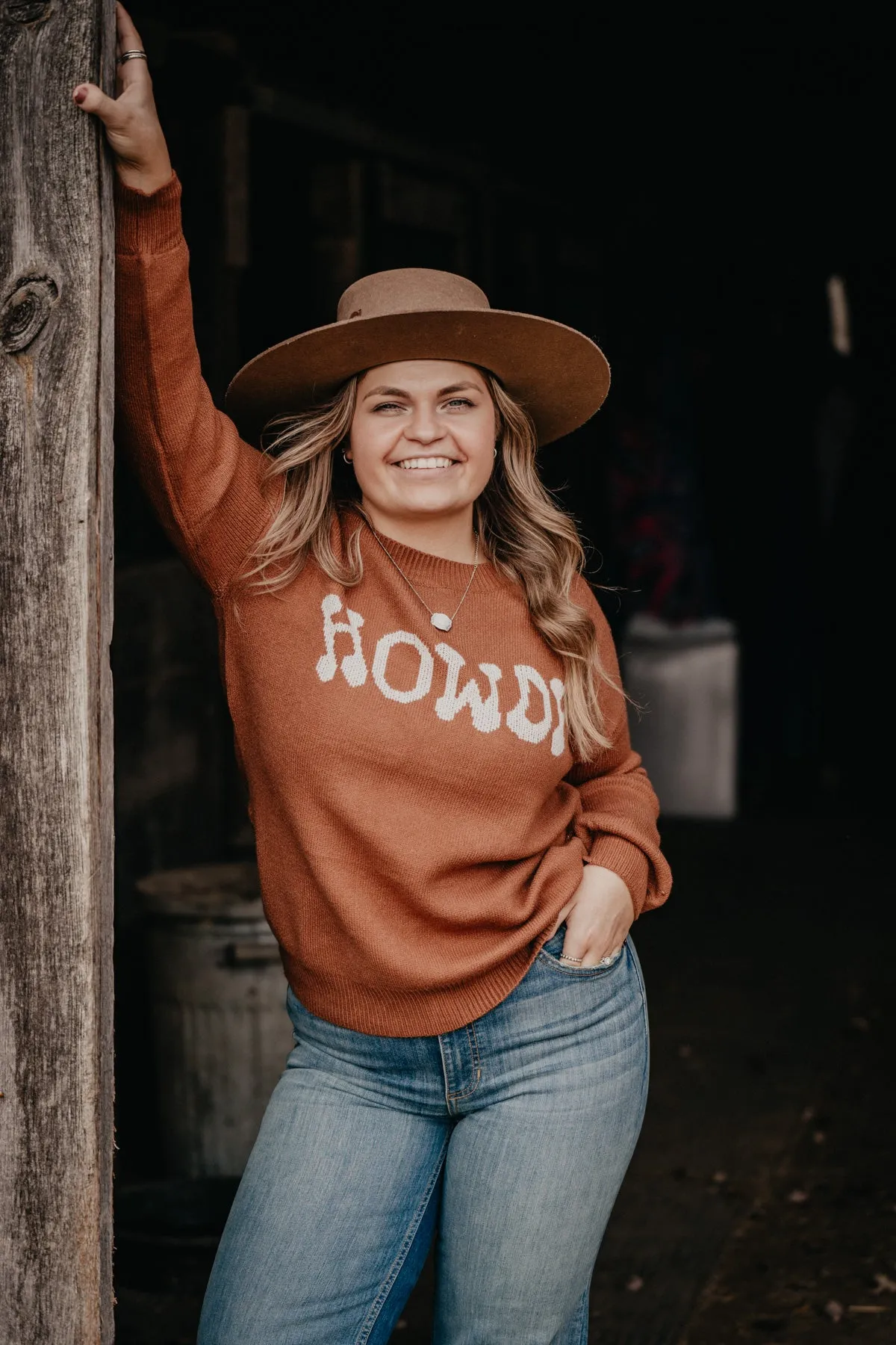 'Brown Sugar' Howdy Knit Sweater (S - XL)