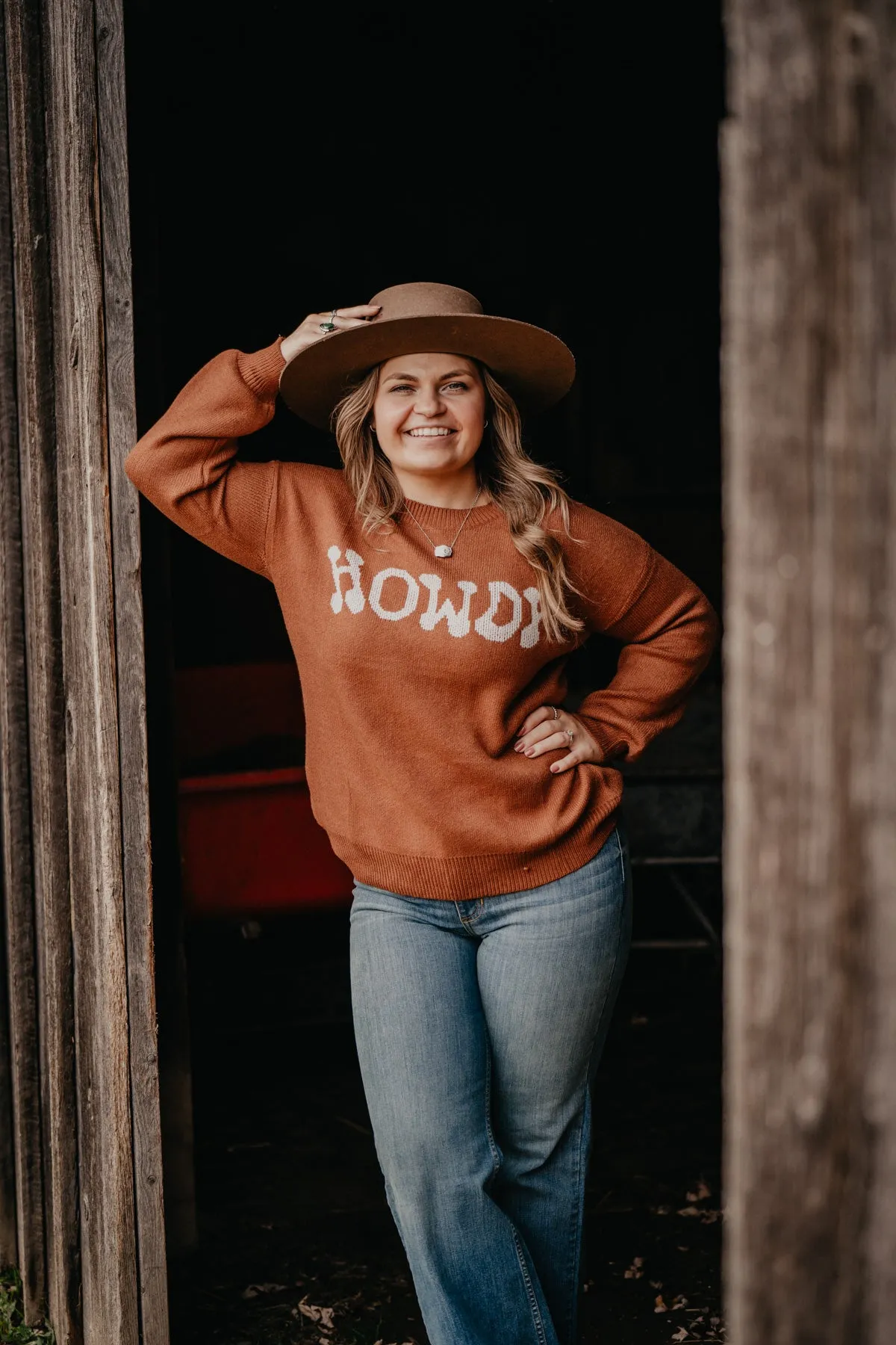 'Brown Sugar' Howdy Knit Sweater (S - XL)