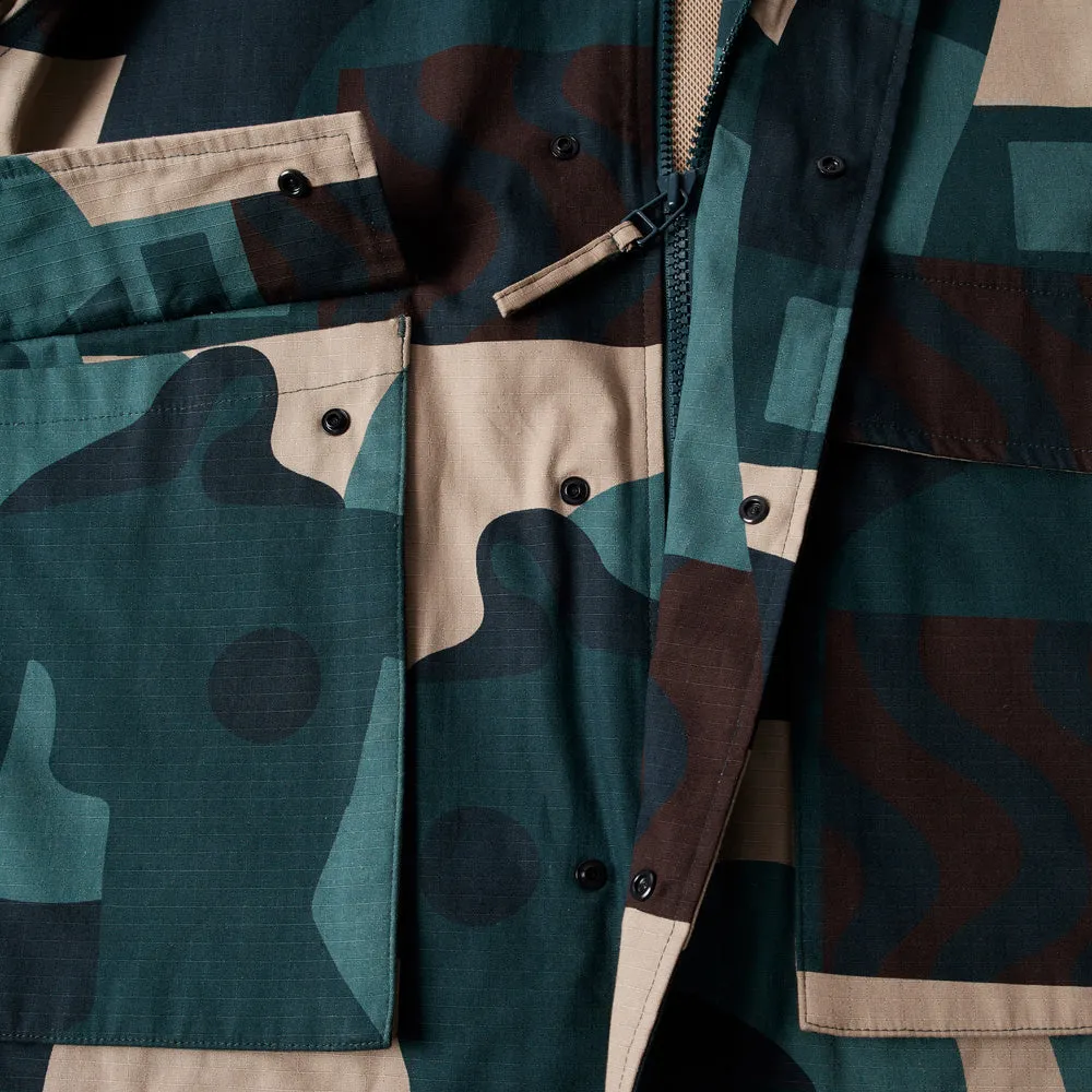 BY PARRA DISTORTED CAMO JACKET // GREEN