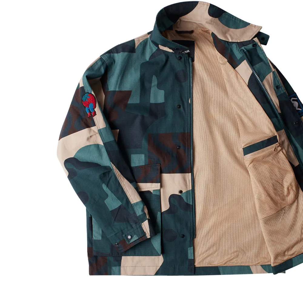 BY PARRA DISTORTED CAMO JACKET // GREEN