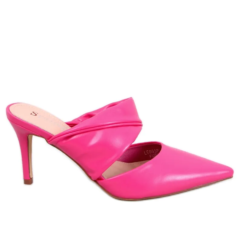 Charisse Fuchsia Stiletto Heeled Mules pink