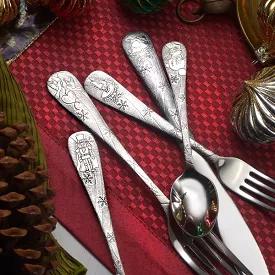 Christmas Season Stainless Flatware 45 Piece Set Made in USA