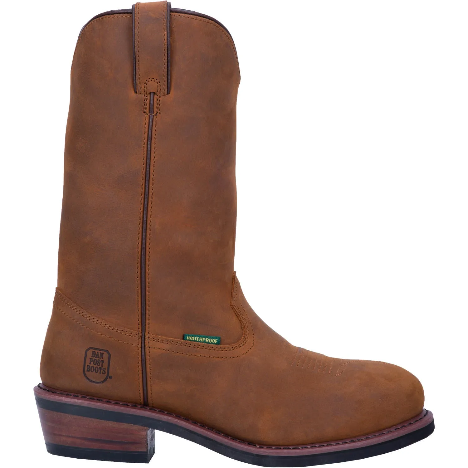 Dan Post Albuqurque Warterproof Steel Toe EH Pull On Brown Leather Work Boots Men DP69691