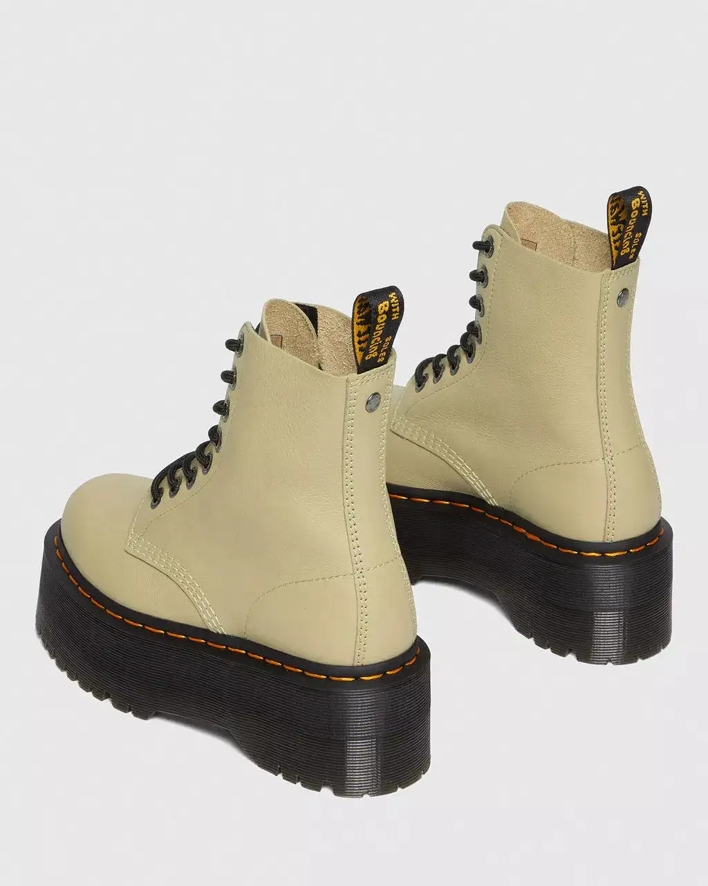 Doc Martens Women's 1460 PASCAL MAX LEATHER PLATFORM BOOTS (Pale Olive)