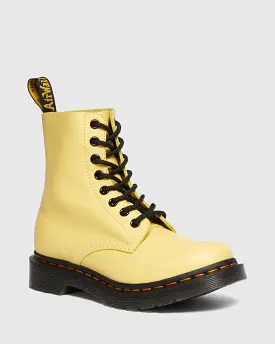 Dr Marten's Women's 1460 PASCAL BLACK EYELET LACE UP BOOTS (Lemon Yellow Virginia)