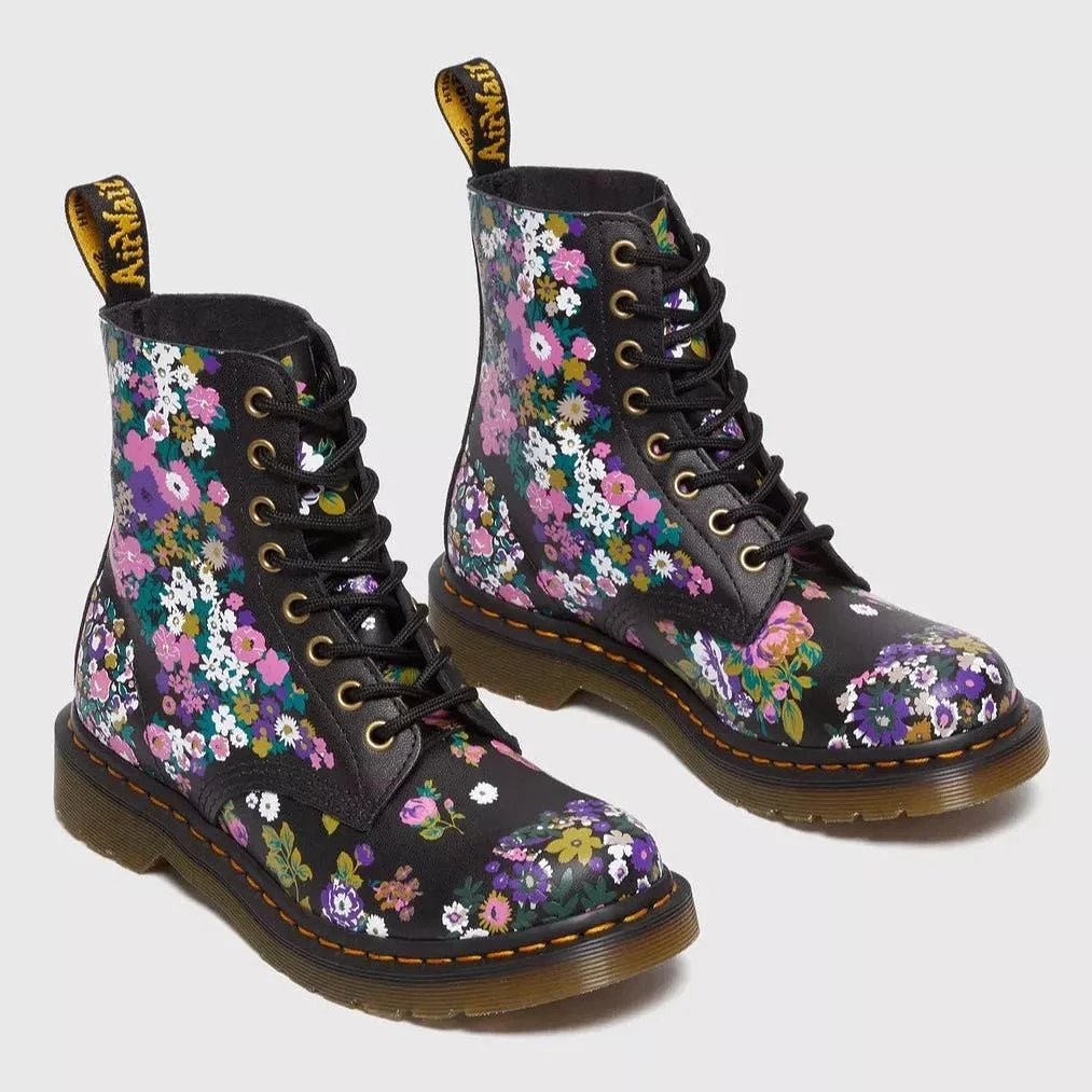 Dr. Martens Women's 1460 Pascal - Black+Multi Vintage Floral Backhand