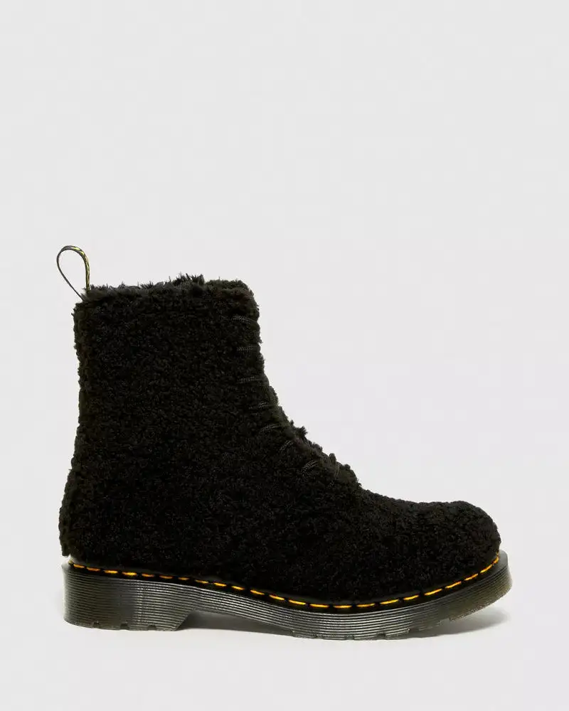 Dr. Martens Women's 1460 Pascal Faux Shearling - Black Lux Borg