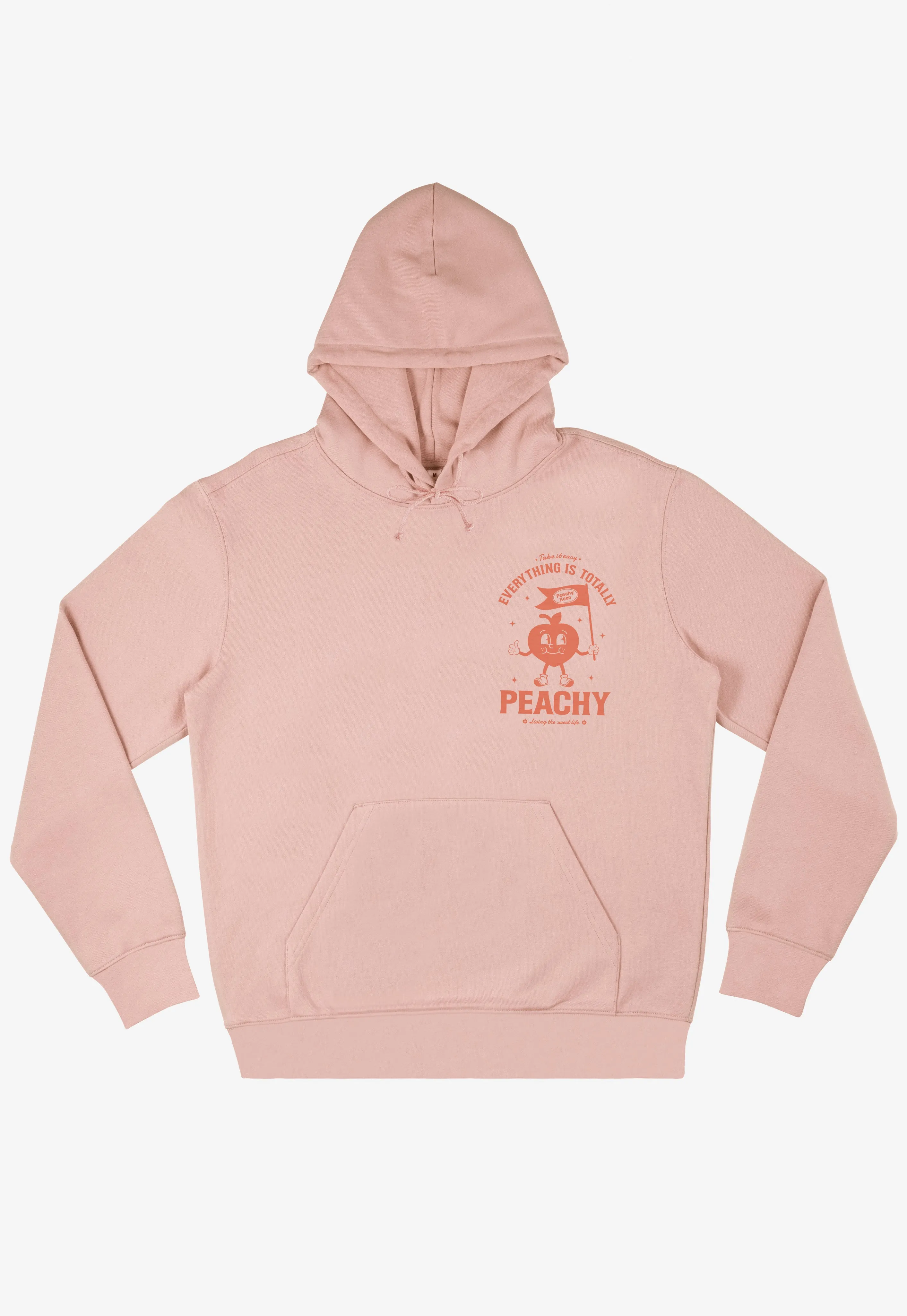 Everything Is Peachy Graphic Hoodie in Peach