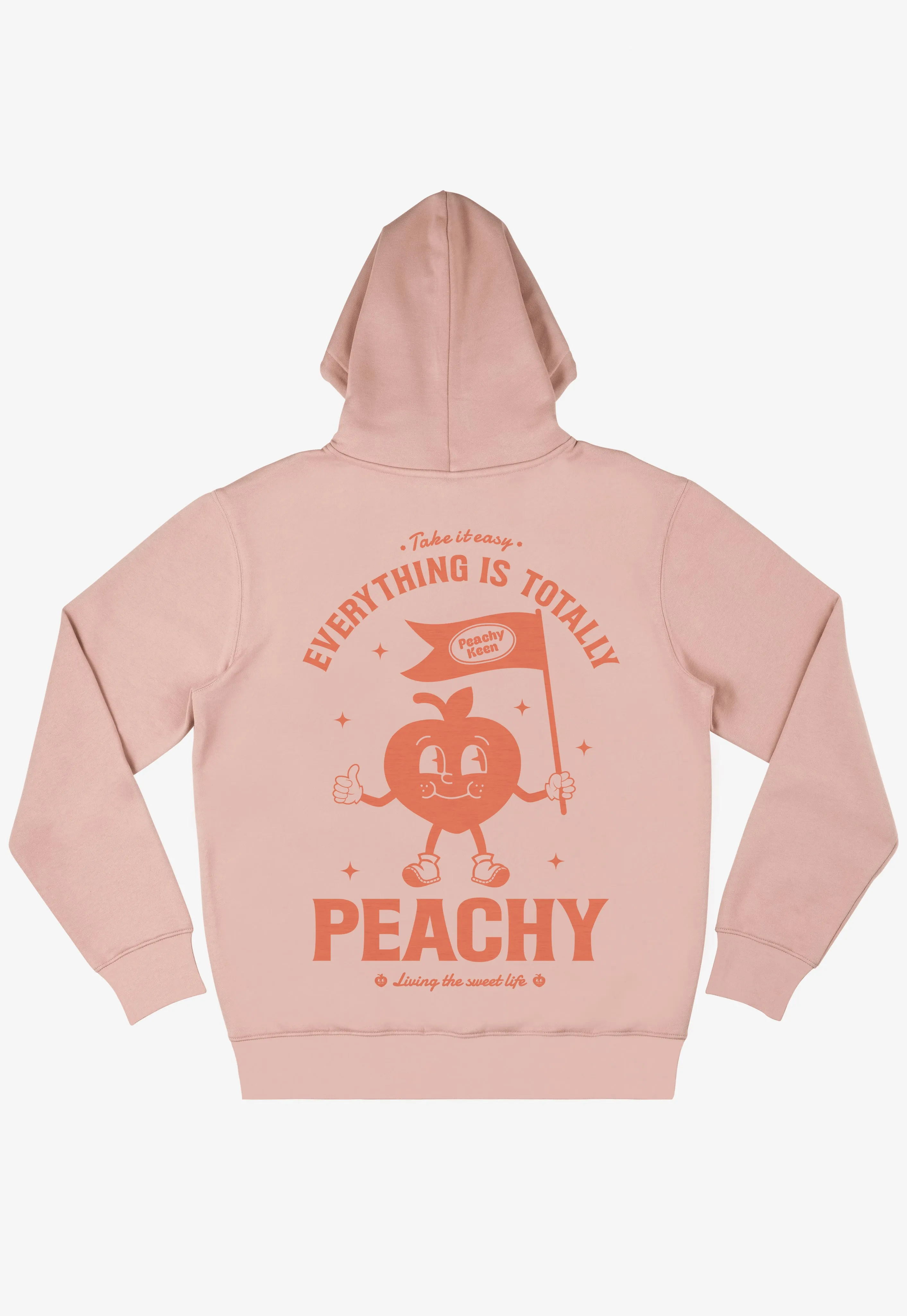 Everything Is Peachy Graphic Hoodie in Peach