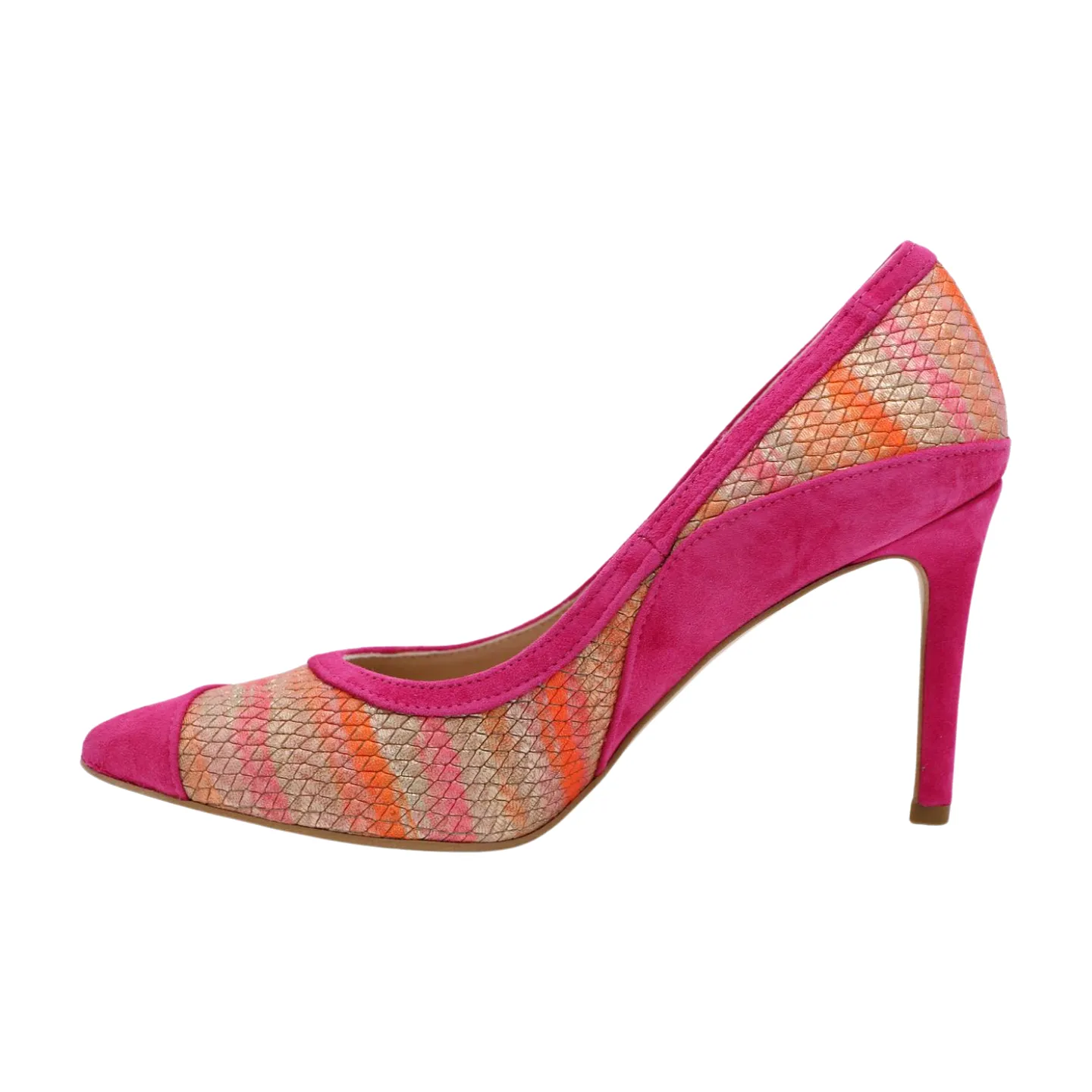 FABUCCI Pink suede & Print Heeled Shoe