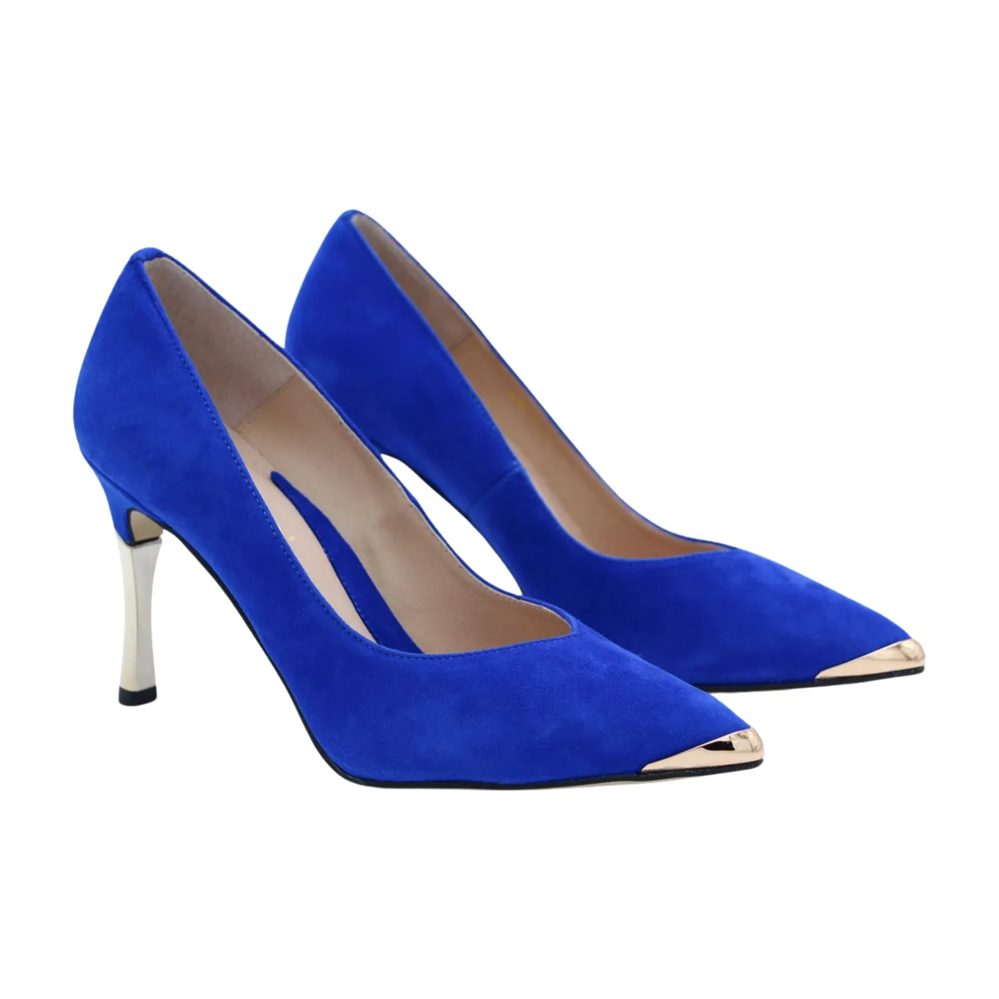 FABUCCI Royal Blue  Suede Pointed Toe Heels