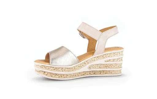 GABOR METALLIC WEDGE SANDAL 44.651.62