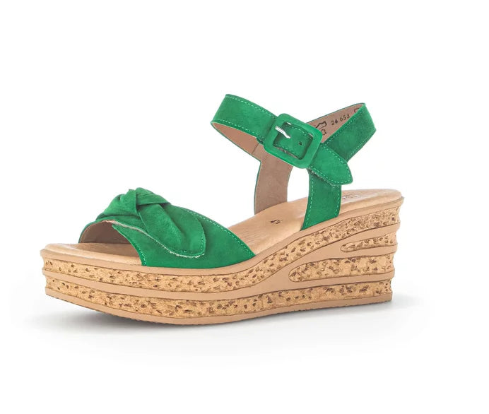 GABOR SUEDE WEDGE SANDAL- GREEN 44.653.19