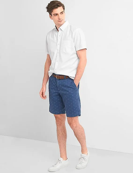 GAP Men Blue Print Casual Shorts