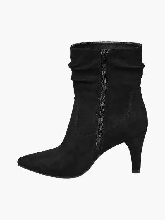 Graceland  Black Stiletto Heeled Ankle Boots