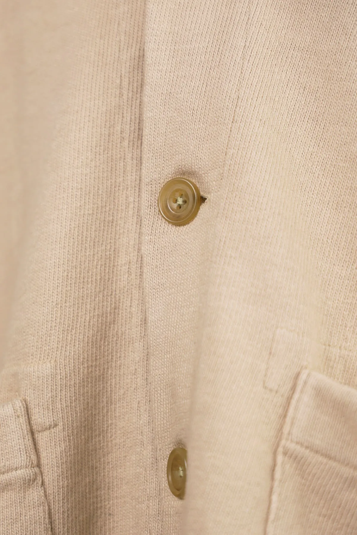 Heavy Jersey 4 Button Cardigan - Beige