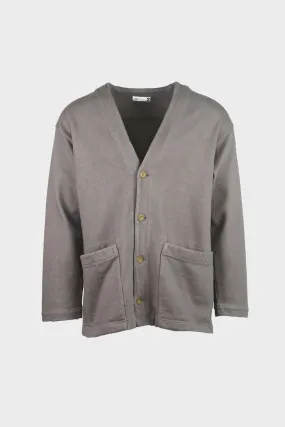 Heavy Jersey 4 Button Cardigan - Gray