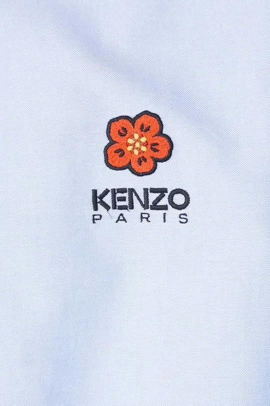 Kenzo cotton shirt Boke Flower Crest Casual Shirt men's blue color FD55CH4109LO.64