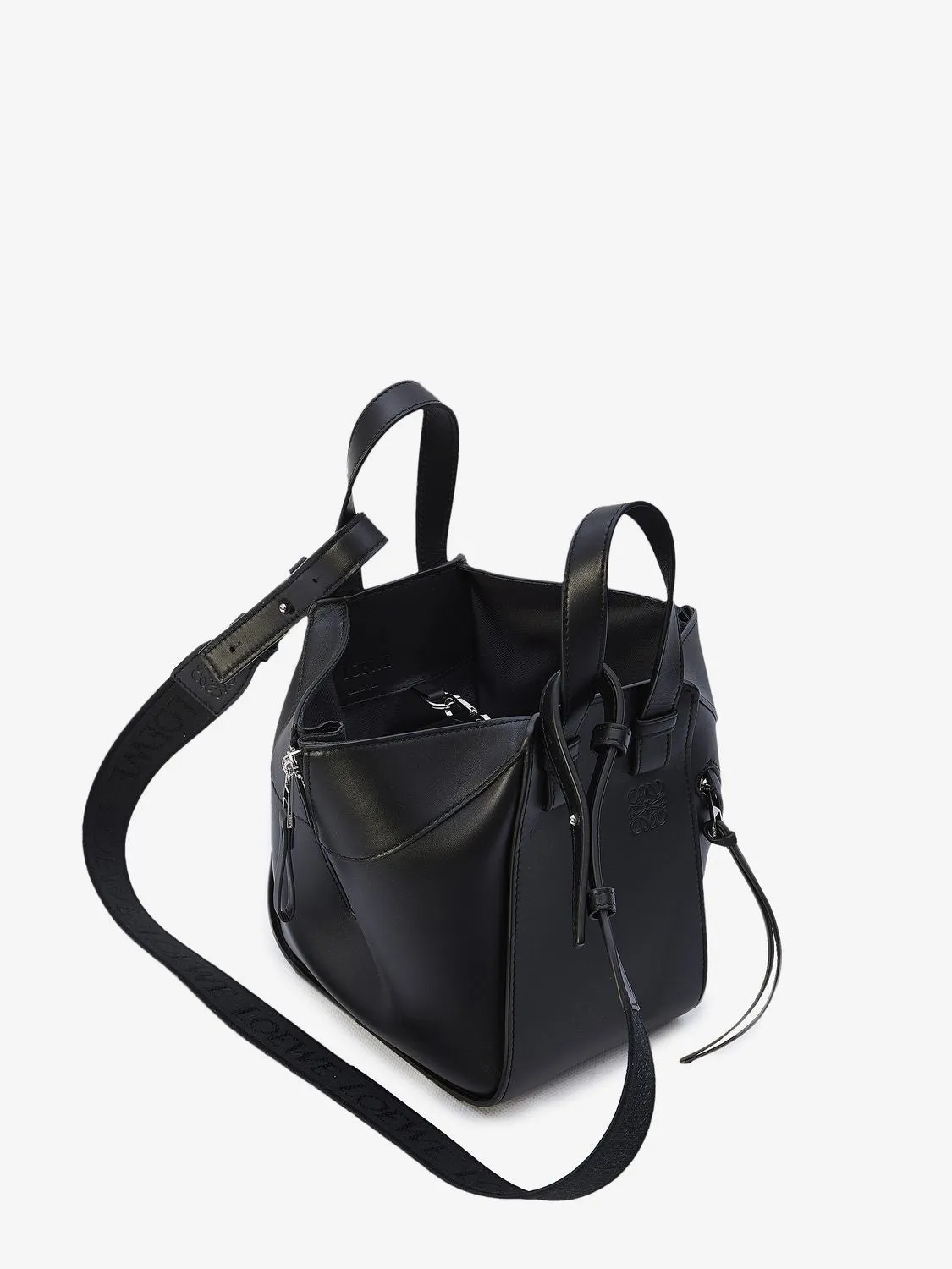 LOEWE Black Compact Satin Calfskin Shoulder Bag for Women - Spring/Summer 2024