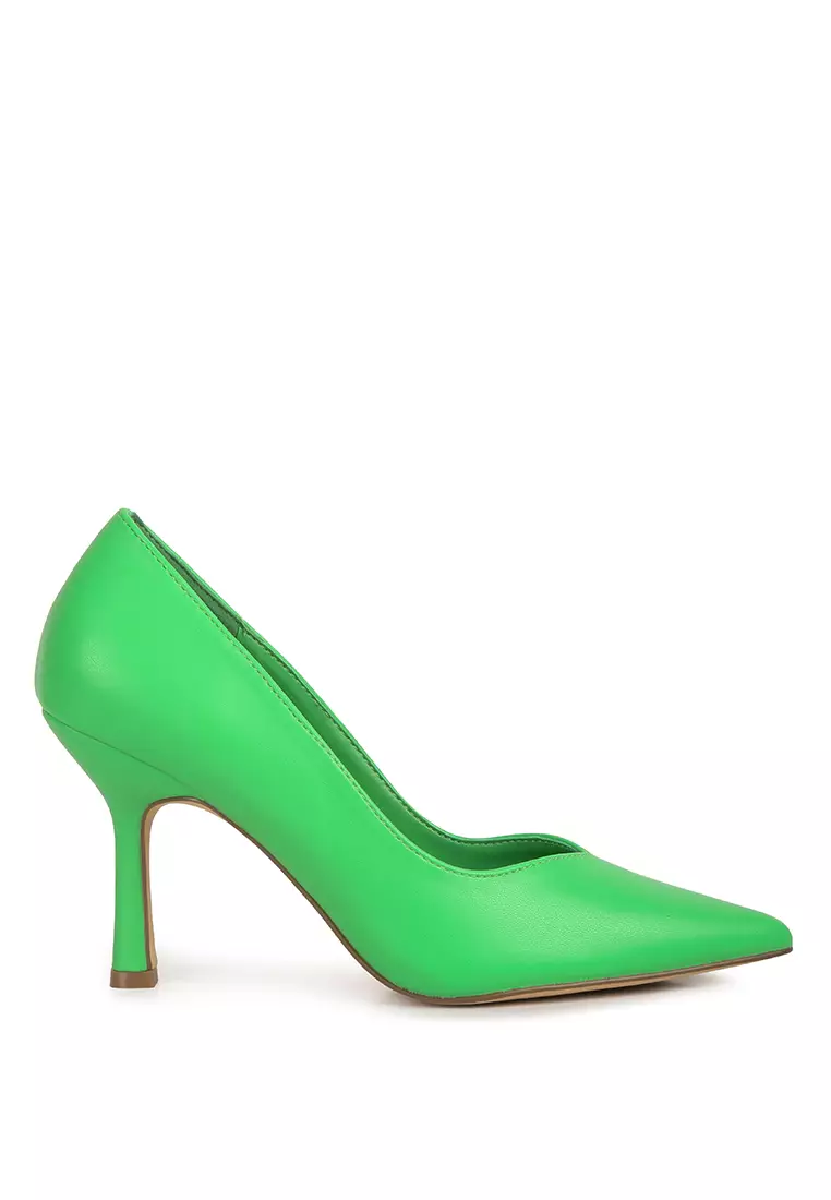 London Rag Green Point Toe Stiletto Heeled Pumps