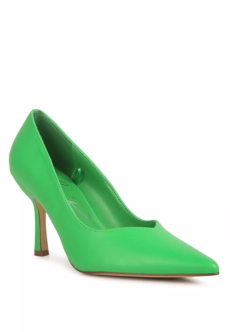 London Rag Green Point Toe Stiletto Heeled Pumps