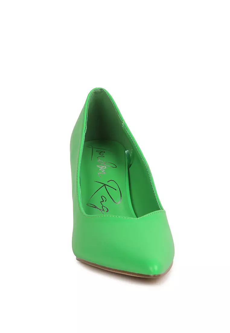 London Rag Green Point Toe Stiletto Heeled Pumps