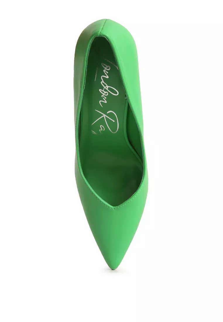 London Rag Green Point Toe Stiletto Heeled Pumps