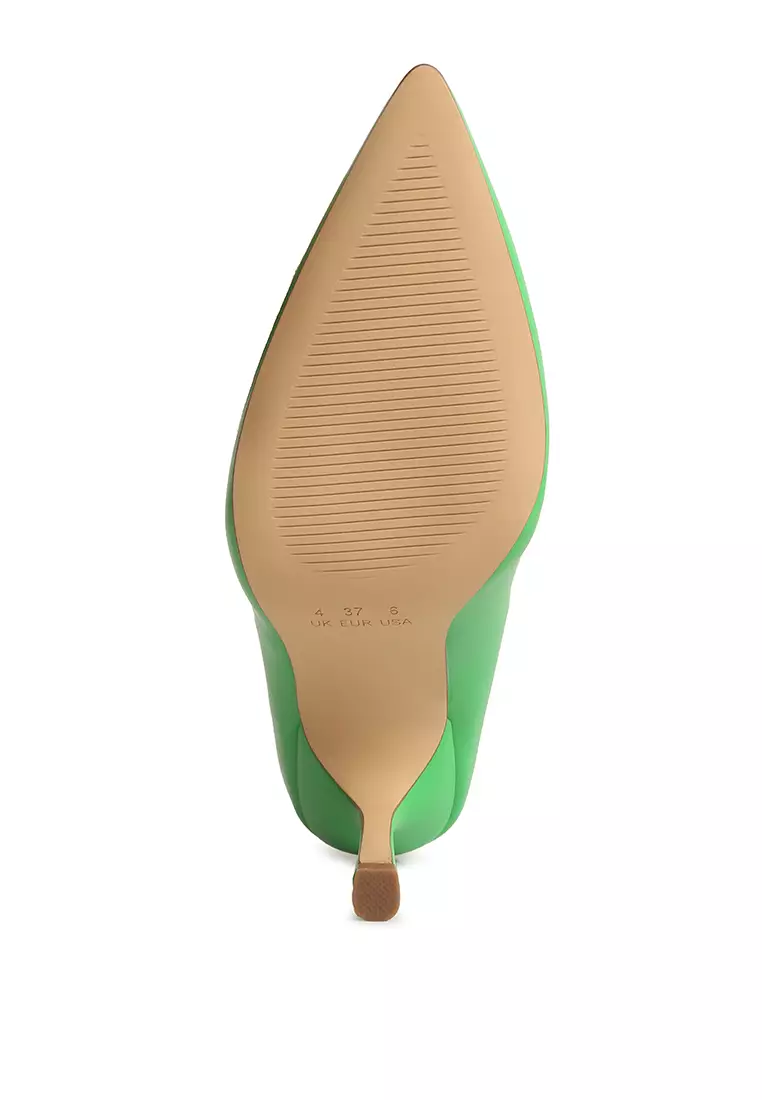 London Rag Green Point Toe Stiletto Heeled Pumps