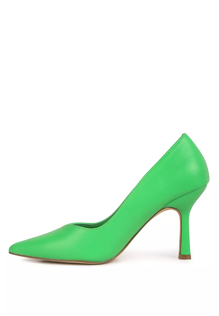 London Rag Green Point Toe Stiletto Heeled Pumps