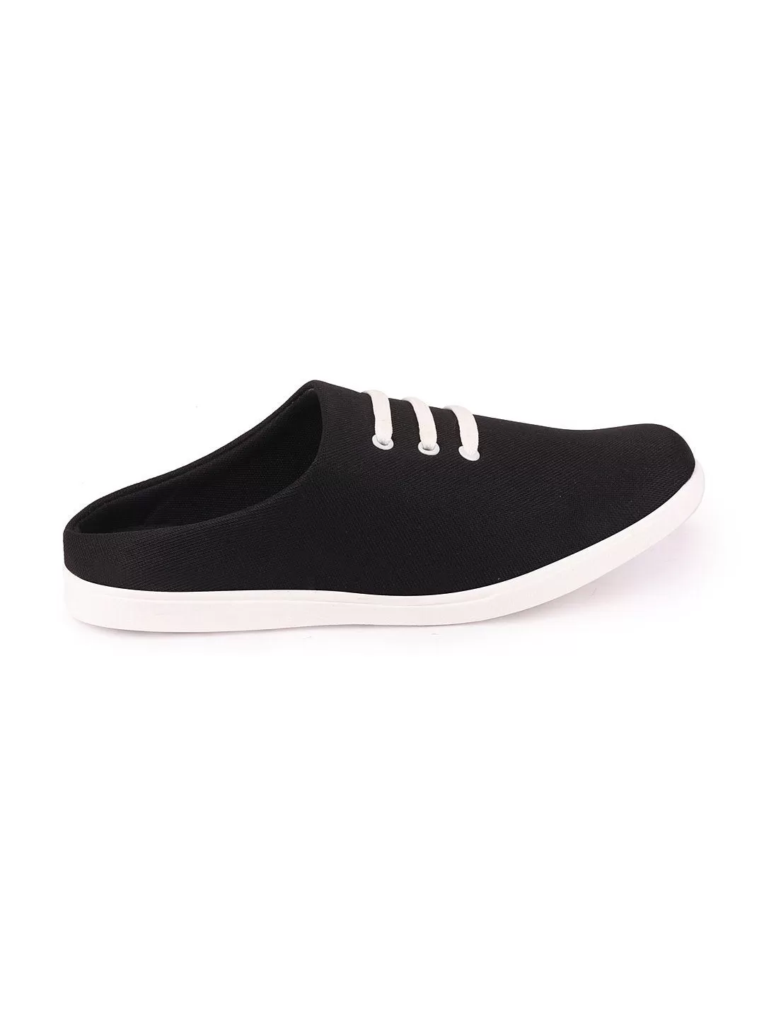 Men Black Casual Canvas Slip-On Shoes