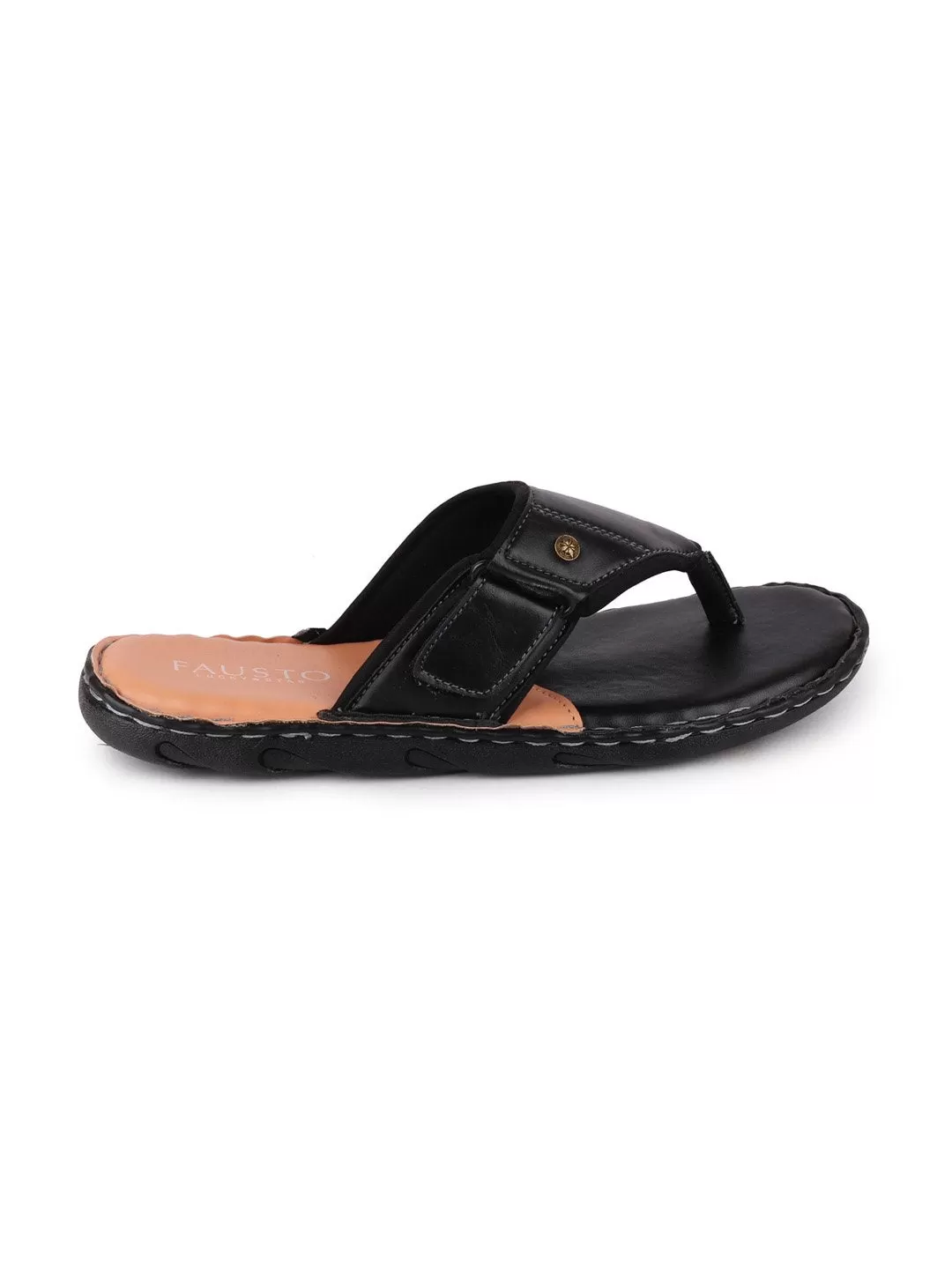 Men Black Casual Slip-On Slippers