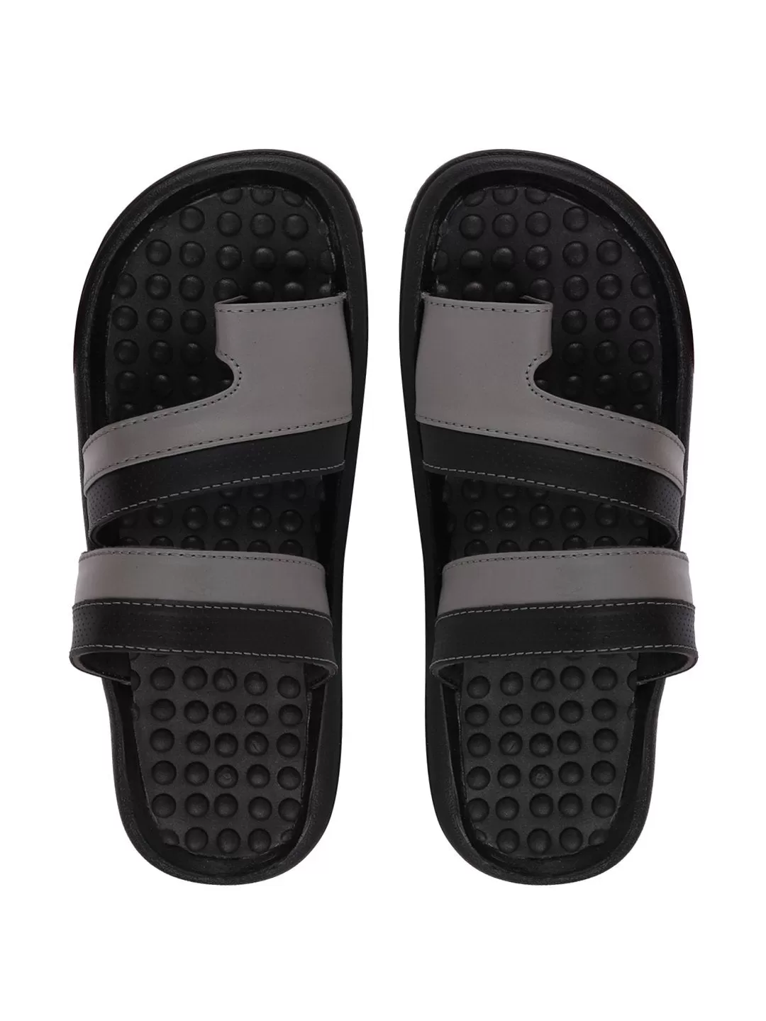 Men Black/Grey Casual Slip-On Slippers