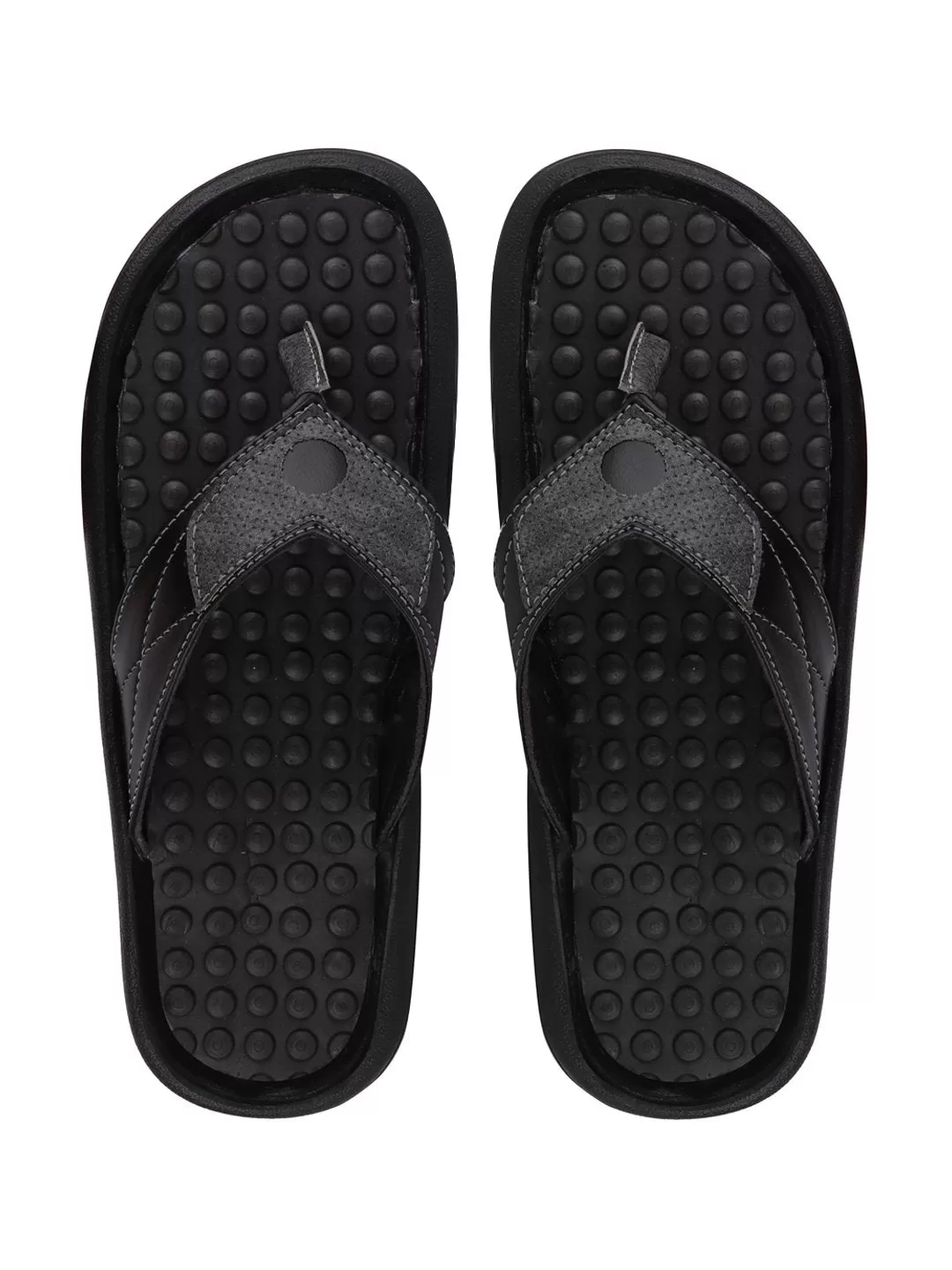 Men Black/Grey Casual Slip-On Slippers